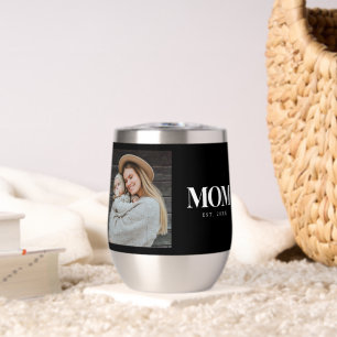 Mom Established White Typography Photo Gift