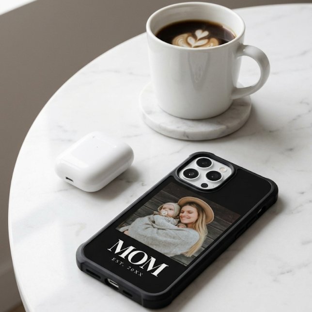 Mom Established White Typography Photo Gift Case-Mate iPhone Case (Mom Established White Typography Photo Gift Case-Mate iPhone Case)