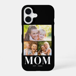 Mom Established Year 3 Photo Modern Black iPhone 16 Case