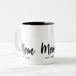 Mom Established Year New Mother Gift Two-Tone Coffee Mug