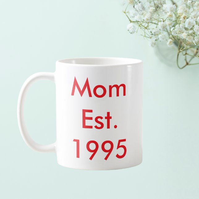 Mom Established Year Personalized Coffee Mug (Creator Uploaded)