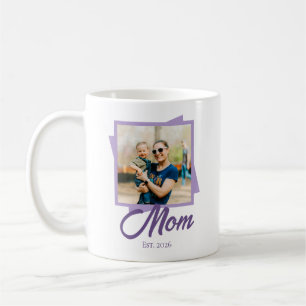 Mom Established Year with Custom Photo Coffee Mug