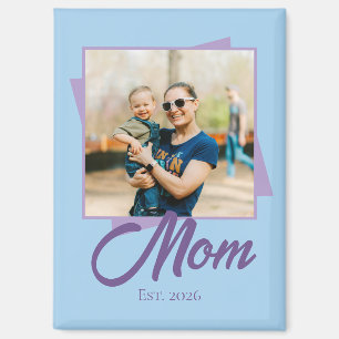 Mom Established Year with Photo Magnet