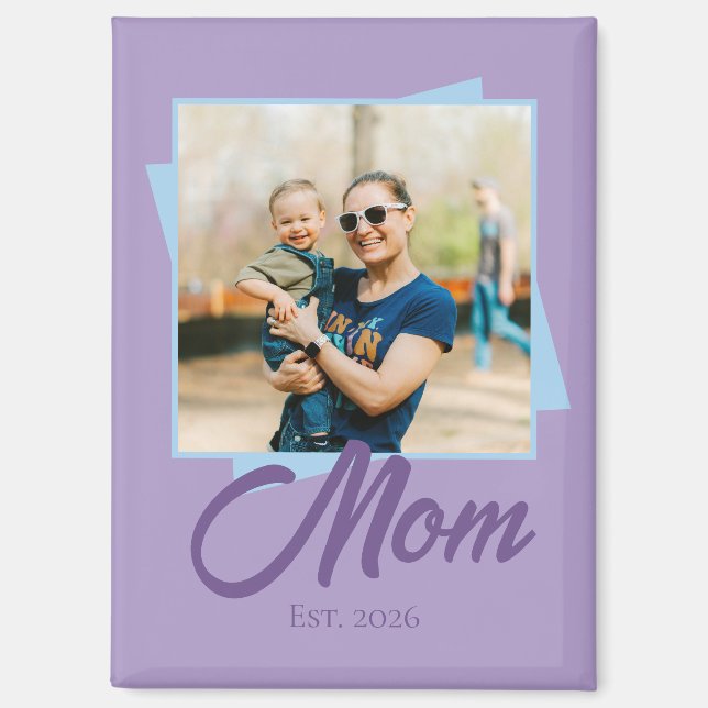 Mom Established Year with Photo Magnet (Front)