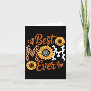 Mom Ever Mothers Day Leopard Mom Suower Lover Card