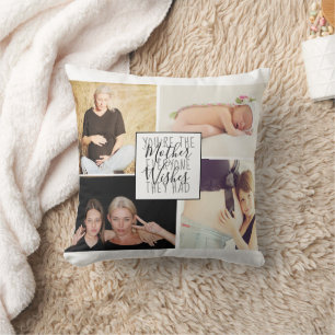 Mom Everyone Wants   Chic White Quote Family Photo Throw Pillow