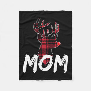 Mom Family Matching Pajama - Christmas Red Nose De Fleece Blanket