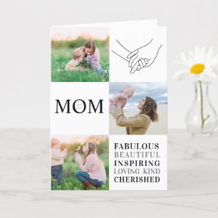 Mom Family Photo Collage Modern Typography Card