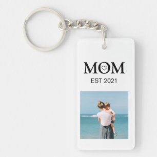 Mom Family Photo Collage Personalized Keychain