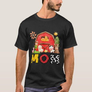 Mom Farm Cow Birthday Boy Matching Family Matching T-Shirt
