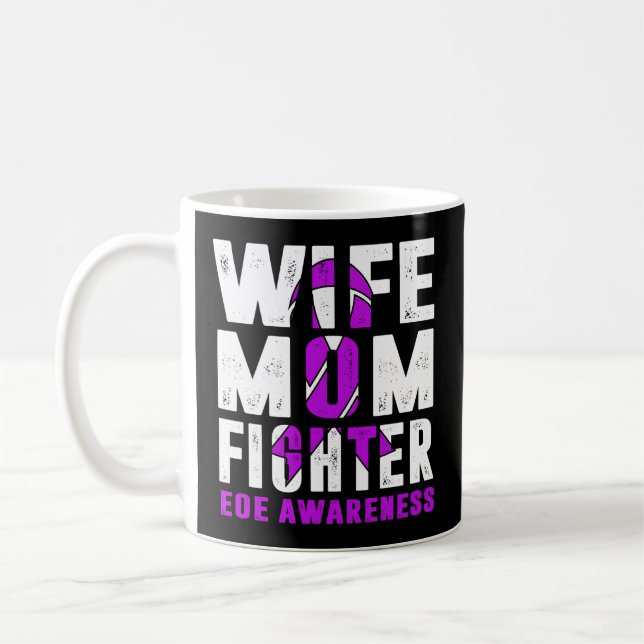 Mom Fighter Eoe Awareness Coffee Mug (Left)