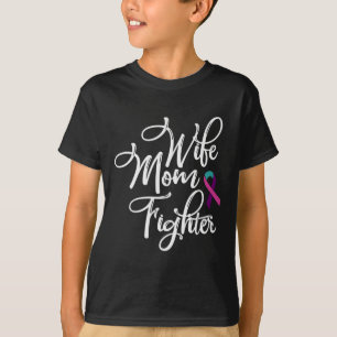 Mom Fighter Thyroid Cancer Awareness 2 T-Shirt