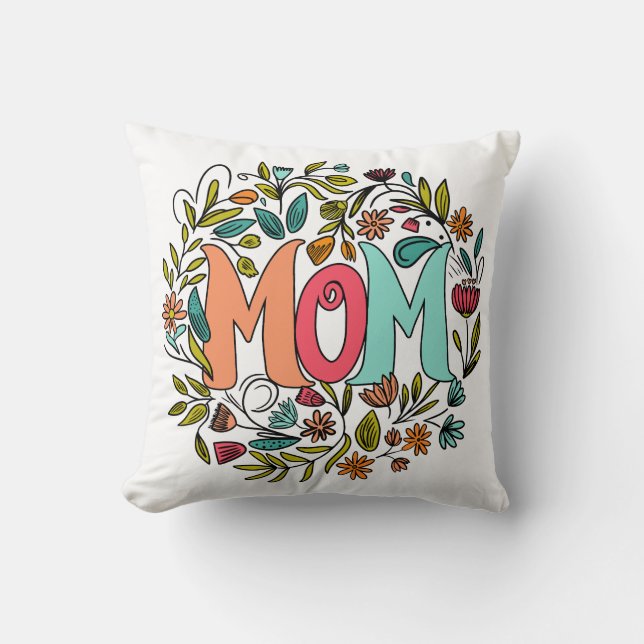 Mom Floral Pillow (Front)