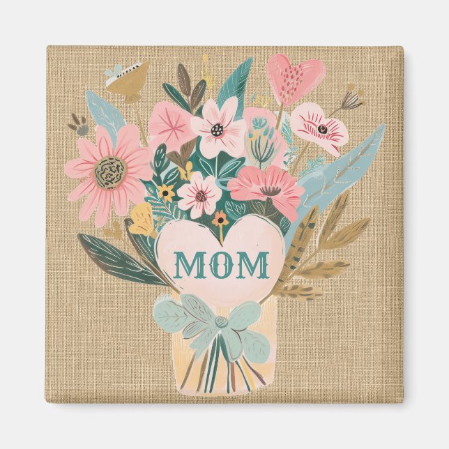 Mom Flower Bouquet  Magnet (Front)