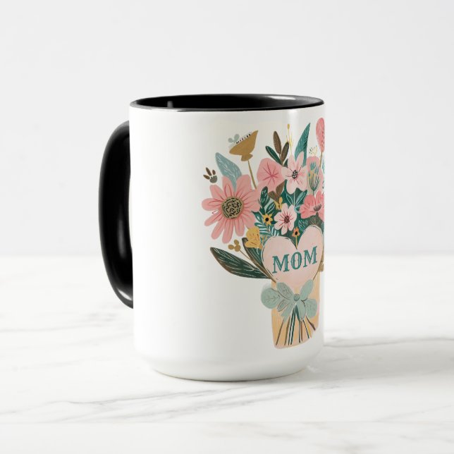 Mom Flower Bouquet  Mug (Front Left)
