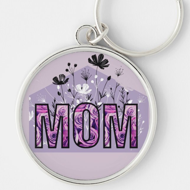 Mom flower keyring (Front)