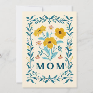 Mom Flowers Card, Happy Mothers Day 2024 Holiday Card
