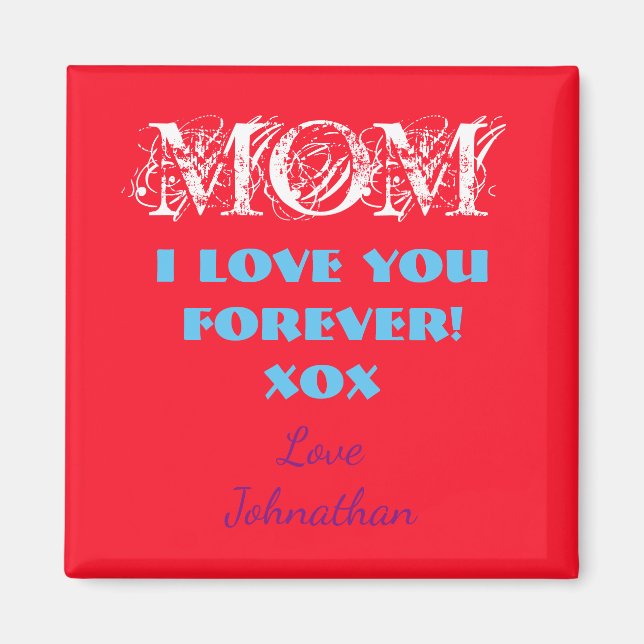Mom Fridge Magnet Personalized Gift For Mother (Front)