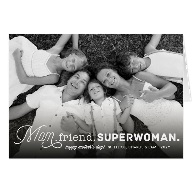 Mom, Friend, Superwoman Mother's Day Modern Photo (Front Horizontal)