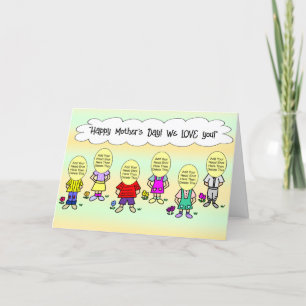 Mom From Us Kids Funny Cartoon Card
