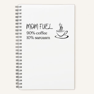 Mom Fuel Coffee Silhouette Quote Notebook