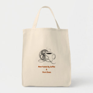Mom Fueled By Coffee & Pure Chaos T-Shirt Funny Tote Bag
