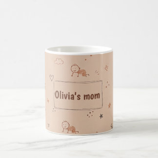 Mom Gift Cute Kids Doodle Name Design Coffee Mug