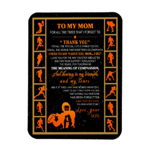 Mom Gift   Letter To My Mom Love From Your Son Magnet