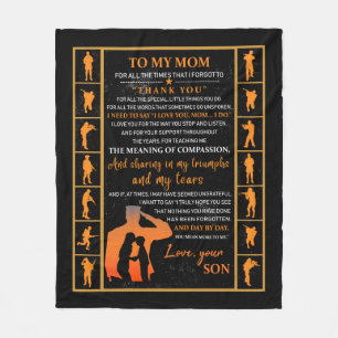 Mom Gifts   Letter To My Mom Love From Son Fleece Blanket
