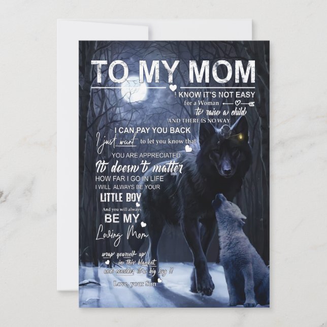 Mom Gifts | Letter To My Mom Love From Son Holiday Card (Front)