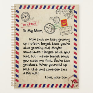 Mom Gifts Letter To My Mom Love From Son Planner