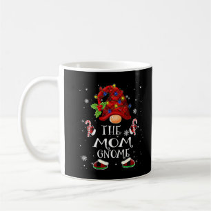 Mom Gnome Buffalo Plaid Christmas Tree Light T-Shi Coffee Mug