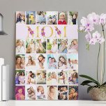 Mom Gold Letters 30 Vertical Photo Collage Lilac Canvas Print<br><div class="desc">Gorgeous photo gift for your mom. The design features floral letters for "mom" which is printed in gold and decorated with purple lily flowers. The photo template is set up for you to add 30 of your favourite photos, all of which are displayed in vertical portrait format. This grid style...</div>