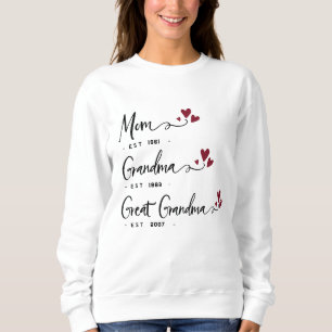 Mom Grandma Great Grandma EST. Years Personalized Sweatshirt
