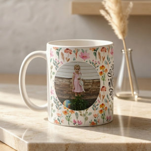 Mom & Grandma Memories: Floral Photo Collage Coffee Mug