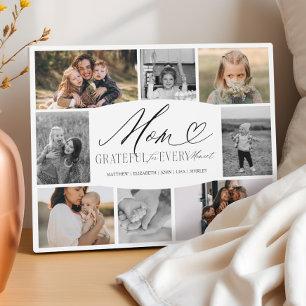 Mom Grateful for Every Moment Photo Collage Plaque