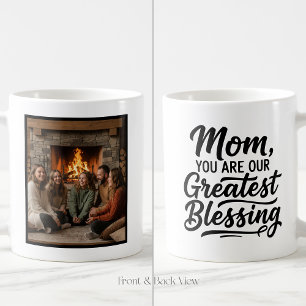 Mom Greatest Blessing Personalized 1 Photo Simple Coffee Mug
