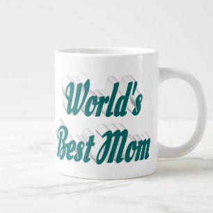 Mom green half typography Mothers Day Large Coffee Mug