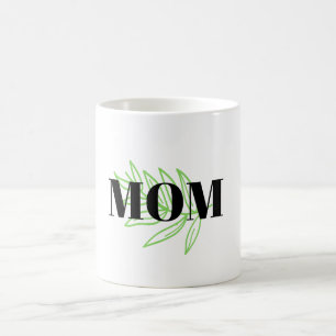mom green leaf coffee mug