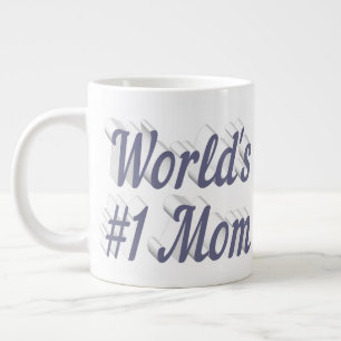 Mom grey half text giant coffee mug