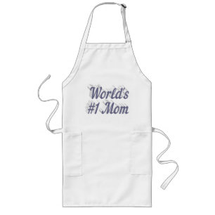 Mom grey text long apron