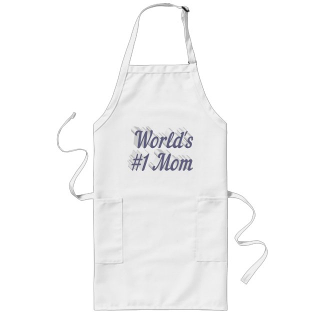 Mom grey text long apron (Front)