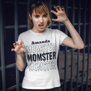 Mom Halloween Momster fall spooky season Tri-Blend Shirt