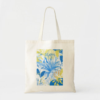 Mom Handpainted Floral Tote Bag