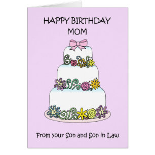 Mom Happy Birthday, from Son and Son in Law