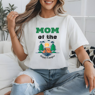 Mom Happy Camper T-Shirt Kids Birthday Party Tri-Blend Shirt