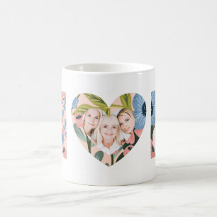 Mom, Happy Mother's Day Floral Typographic Photo Coffee Mug