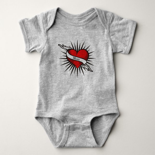 Mom Heart Bodysuit (Front)