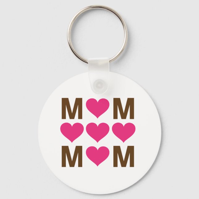 Mom Heart Cross - 2.25" Basic Button Keychain (Front)