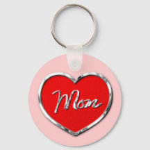 Mom Heart Key Chain